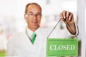 Image of a closed pharmacy